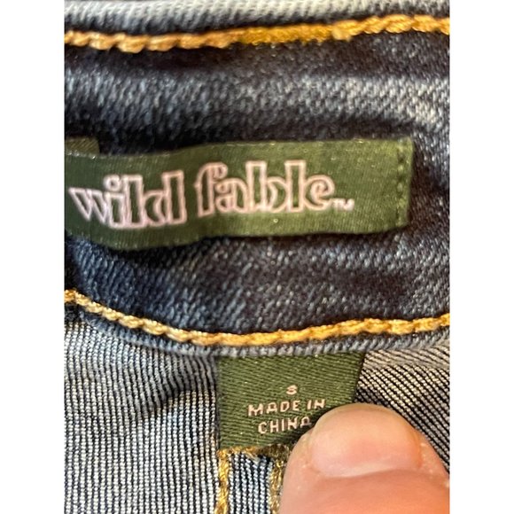 Wild Fable Womens Jeans Curvy Skinny High Rise Raw Hem Distressed Blue SZ Small - Picture 8 of 11